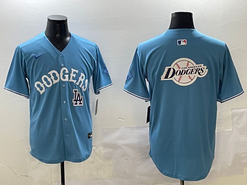 Men Los Angeles Dodgers Blank Light Blue Throwback Game 2025 Nike MLB Jersey style 40